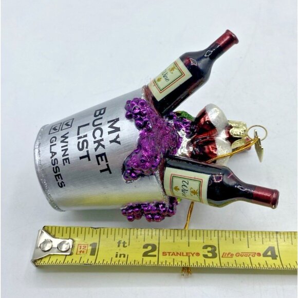 Kurt Adler “My Bucket List” Christmas Ornament Wine Lover Holiday Bar Decor - Picture 8 of 11